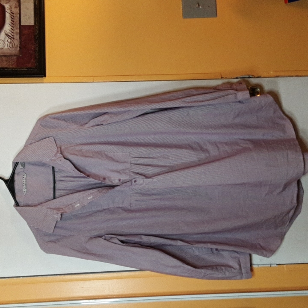 Purple Striped shirt cotton/poly blend L
